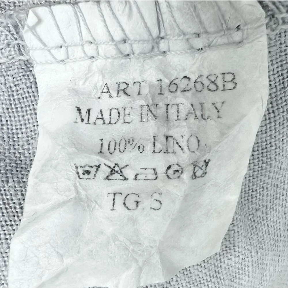 Made in Italy 100% pure Italian linen pale grey lightweight blazer jacket S